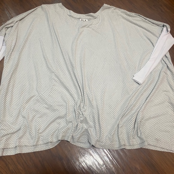 PLANET Lauren Grossman BOXY LIGHT GREY TOP OSFA - Picture 1 of 6
